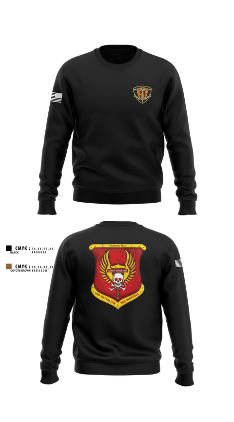 Crew Neck Sweatshirt, 3rd Battalion 3rd Marines India Co., , Teamtime, Team time, sublimation, custom sports apparel, team uniforms, spirit wear, spiritwear, sports uniforms, custom shirts, team store, custom team store, fundraiser sports, apparel fundraiser