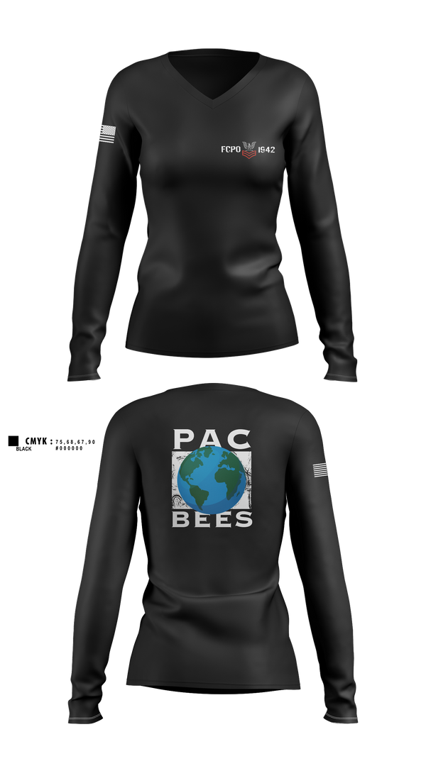 Womens Long Sleeve Vneck Shirt, NMCB 4, Navy, Teamtime, Team time, sublimation, custom sports apparel, team uniforms, spirit wear, spiritwear, sports uniforms, custom shirts, team store, custom team store, fundraiser sports, apparel fundraiser