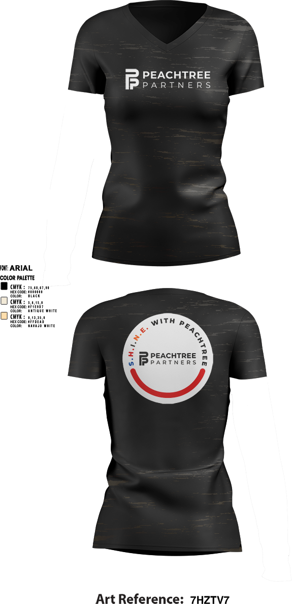 Womens Short Sleeve Vneck Shirt, Peachtree Partners, , Teamtime, Team time, sublimation, custom sports apparel, team uniforms, spirit wear, spiritwear, sports uniforms, custom shirts, team store, custom team store, fundraiser sports, apparel fundraiser