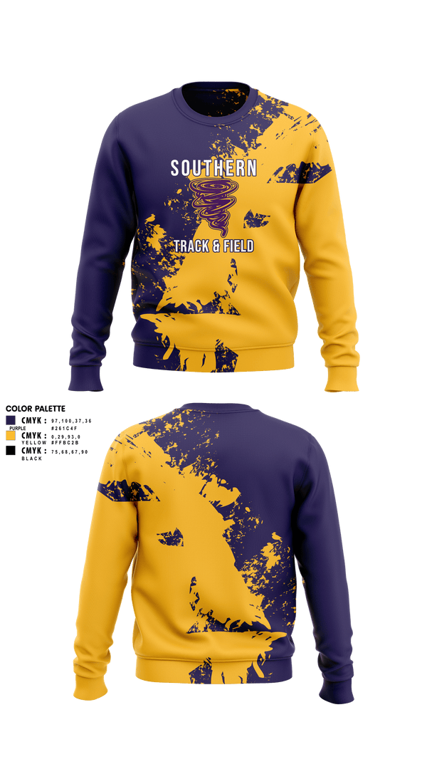 Crew Neck Sweatshirt, Southern Middle School Track and Field, Track & Field, Teamtime, Team time, sublimation, custom sports apparel, team uniforms, spirit wear, spiritwear, sports uniforms, custom shirts, team store, custom team store, fundraiser sports, apparel fundraiser