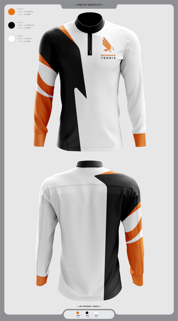 Quarter Zip Jacket, Mcdonogh Boys Tennis, Tennis, Teamtime, Team time, sublimation, custom sports apparel, team uniforms, spirit wear, spiritwear, sports uniforms, custom shirts, team store, custom team store, fundraiser sports, apparel fundraiser