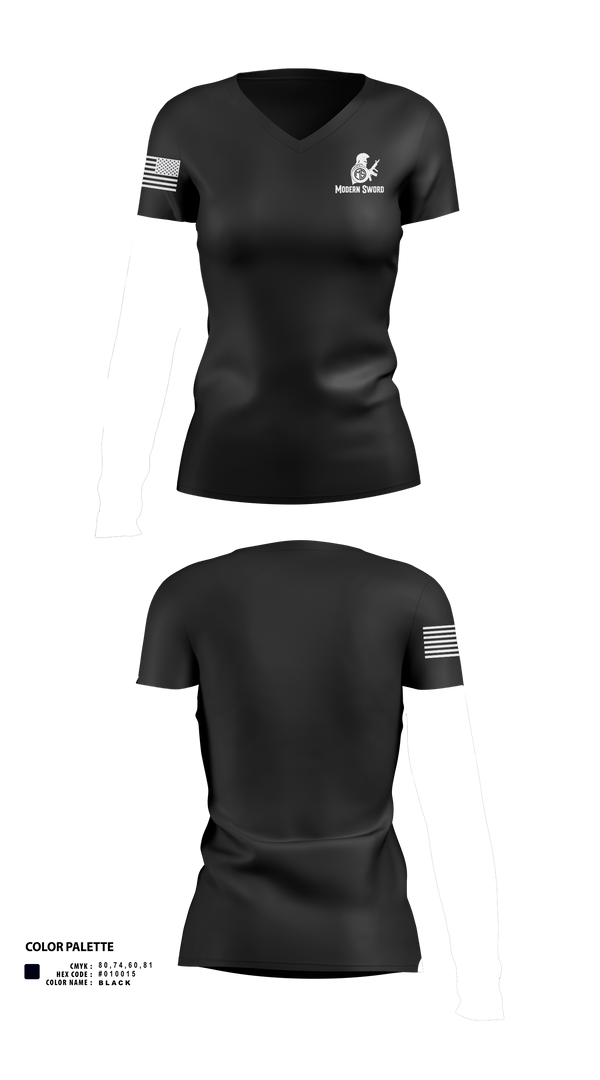 Womens Short Sleeve Vneck Shirt, Modern Sword, , Teamtime, Team time, sublimation, custom sports apparel, team uniforms, spirit wear, spiritwear, sports uniforms, custom shirts, team store, custom team store, fundraiser sports, apparel fundraiser