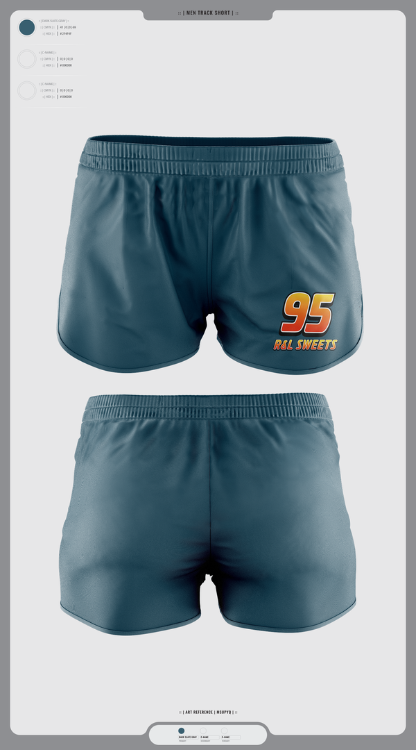 Track Shorts, R&L Sweets, Track & Field, Teamtime, Team time, sublimation, custom sports apparel, team uniforms, spirit wear, spiritwear, sports uniforms, custom shirts, team store, custom team store, fundraiser sports, apparel fundraiser