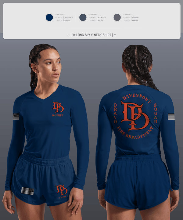 Womens Long Sleeve Vneck Shirt, B Shift, , Teamtime, Team time, sublimation, custom sports apparel, team uniforms, spirit wear, spiritwear, sports uniforms, custom shirts, team store, custom team store, fundraiser sports, apparel fundraiser