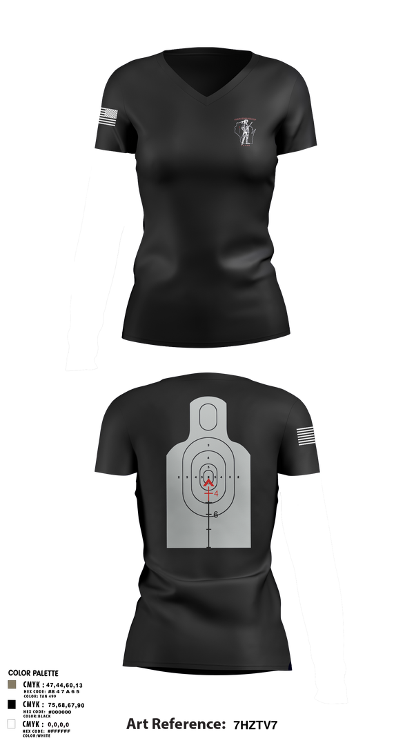 Womens Short Sleeve Vneck Shirt, WIARNG Marksmanship, , Teamtime, Team time, sublimation, custom sports apparel, team uniforms, spirit wear, spiritwear, sports uniforms, custom shirts, team store, custom team store, fundraiser sports, apparel fundraiser