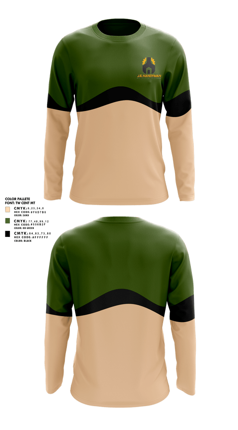 Long Sleeve Performance Shirt, J.E. Handyman, LLC, , Teamtime, Team time, sublimation, custom sports apparel, team uniforms, spirit wear, spiritwear, sports uniforms, custom shirts, team store, custom team store, fundraiser sports, apparel fundraiser