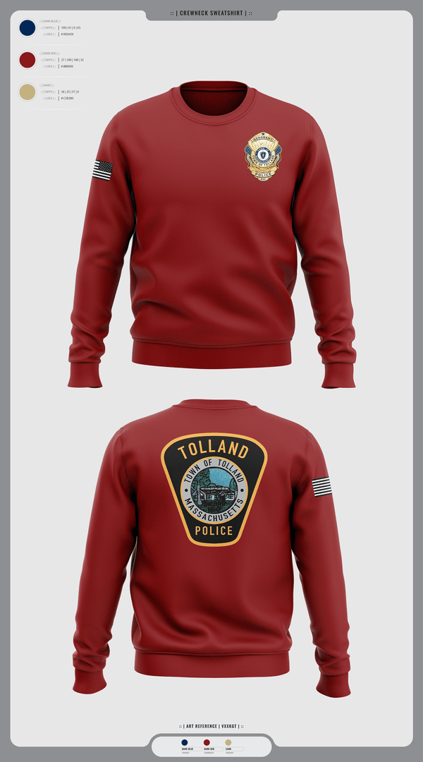 Crew Neck Sweatshirt, Tolland Police Department, , Teamtime, Team time, sublimation, custom sports apparel, team uniforms, spirit wear, spiritwear, sports uniforms, custom shirts, team store, custom team store, fundraiser sports, apparel fundraiser
