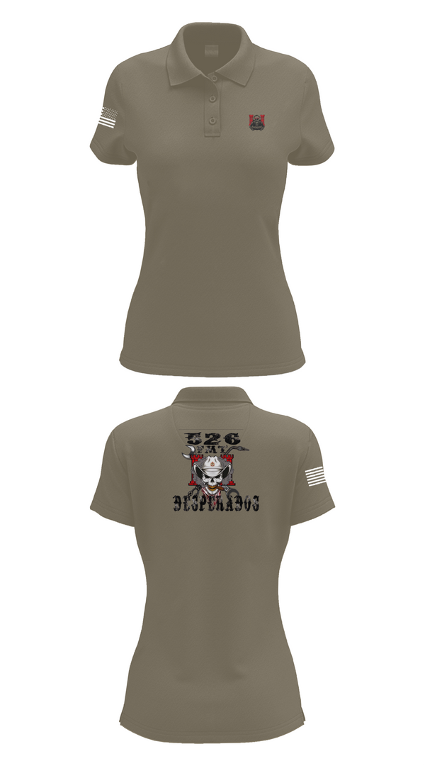 Womens Short Sleeve Performance Polo, 526th ECC Desperados FMT, , Teamtime, Team time, sublimation, custom sports apparel, team uniforms, spirit wear, spiritwear, sports uniforms, custom shirts, team store, custom team store, fundraiser sports, apparel fundraiser