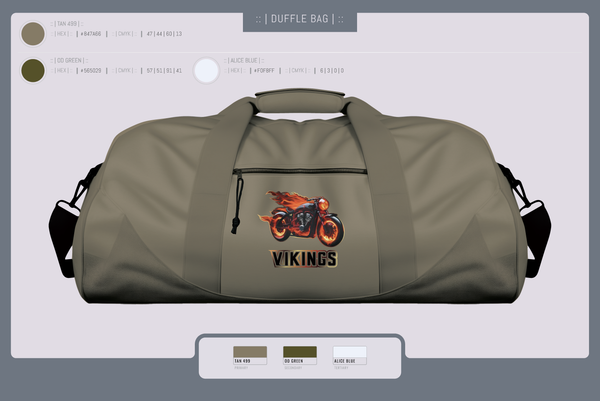 Duffle Bag, Vikings, , Teamtime, Team time, sublimation, custom sports apparel, team uniforms, spirit wear, spiritwear, sports uniforms, custom shirts, team store, custom team store, fundraiser sports, apparel fundraiser