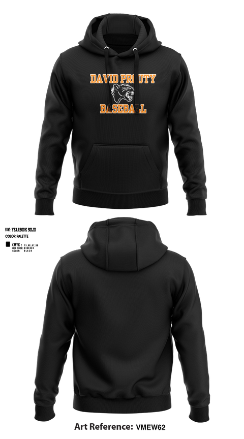 Hoodie, David Prouty Panthers Baseball, Baseball, Teamtime, Team time, sublimation, custom sports apparel, team uniforms, spirit wear, spiritwear, sports uniforms, custom shirts, team store, custom team store, fundraiser sports, apparel fundraiser