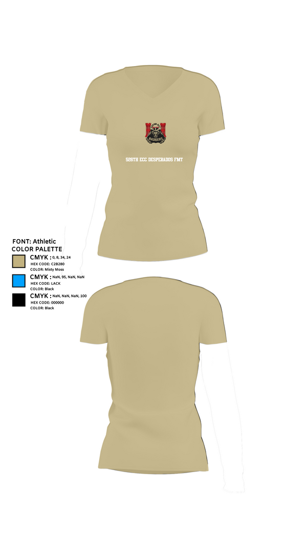 Womens Short Sleeve Vneck Shirt, 526th ECC Desperados FMT, , Teamtime, Team time, sublimation, custom sports apparel, team uniforms, spirit wear, spiritwear, sports uniforms, custom shirts, team store, custom team store, fundraiser sports, apparel fundraiser
