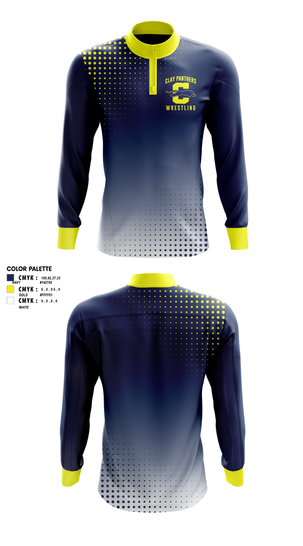 Quarter Zip Jacket, Clay Panthers, Wrestling, Teamtime, Team time, sublimation, custom sports apparel, team uniforms, spirit wear, spiritwear, sports uniforms, custom shirts, team store, custom team store, fundraiser sports, apparel fundraiser