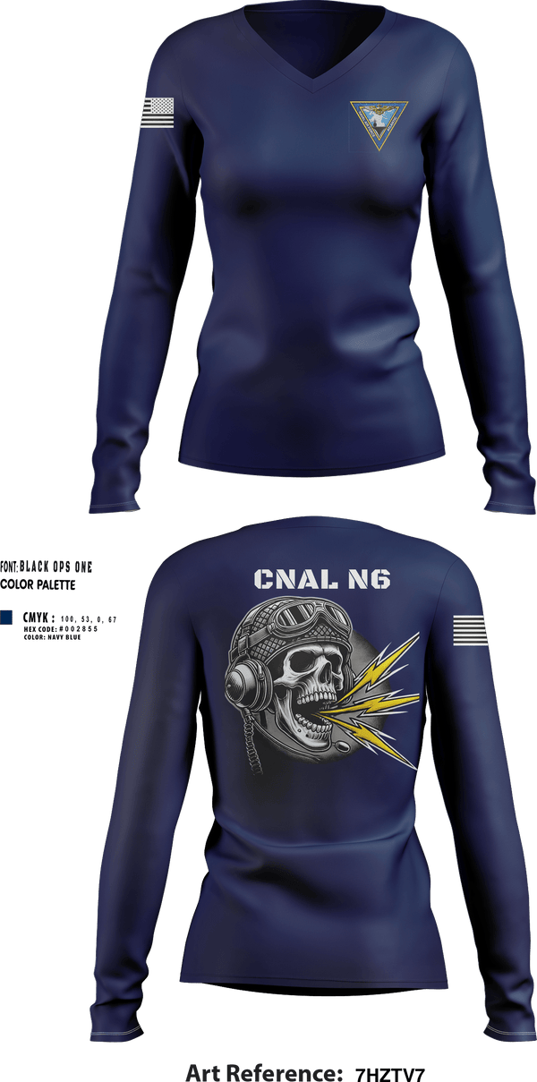 Womens Long Sleeve Vneck Shirt, COMNAVAIRLANT, , Teamtime, Team time, sublimation, custom sports apparel, team uniforms, spirit wear, spiritwear, sports uniforms, custom shirts, team store, custom team store, fundraiser sports, apparel fundraiser