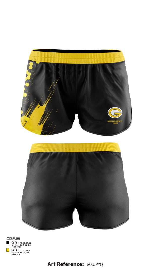 Womens Shorts, Goodland Cowboys Tennis, Tennis, Teamtime, Team time, sublimation, custom sports apparel, team uniforms, spirit wear, spiritwear, sports uniforms, custom shirts, team store, custom team store, fundraiser sports, apparel fundraiser