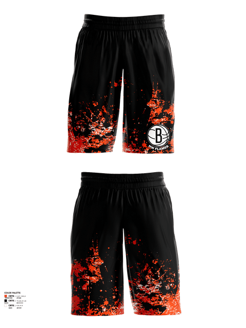 Mens Basketball Shorts, NW FLAMES, Men's Basketball, Teamtime, Team time, sublimation, custom sports apparel, team uniforms, spirit wear, spiritwear, sports uniforms, custom shirts, team store, custom team store, fundraiser sports, apparel fundraiser