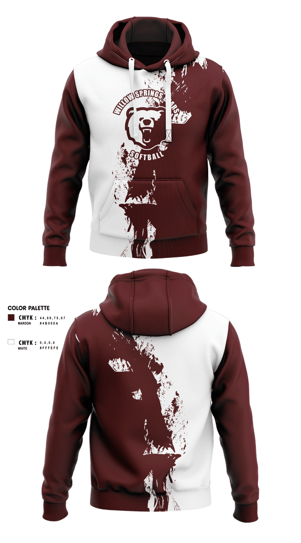 Hoodie, Willow Springs Bears Softball, Softball, Teamtime, Team time, sublimation, custom sports apparel, team uniforms, spirit wear, spiritwear, sports uniforms, custom shirts, team store, custom team store, fundraiser sports, apparel fundraiser