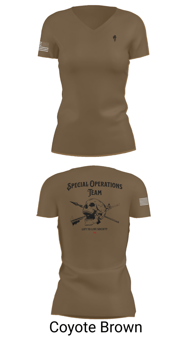 Womens Short Sleeve Vneck Shirt, Special Operations Team, , Teamtime, Team time, sublimation, custom sports apparel, team uniforms, spirit wear, spiritwear, sports uniforms, custom shirts, team store, custom team store, fundraiser sports, apparel fundraiser