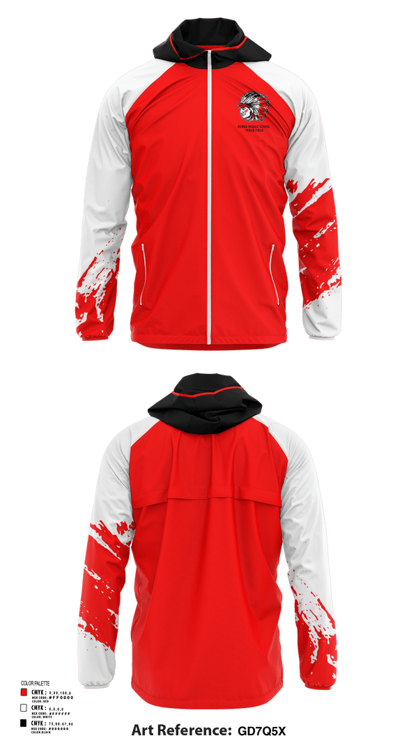 Windbreaker, Howar Middle School Track & Field, Track & Field, Teamtime, Team time, sublimation, custom sports apparel, team uniforms, spirit wear, spiritwear, sports uniforms, custom shirts, team store, custom team store, fundraiser sports, apparel fundraiser