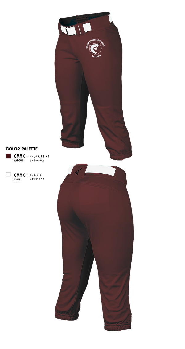 Softball Pants, Willow Springs Bears Softball, Softball, Teamtime, Team time, sublimation, custom sports apparel, team uniforms, spirit wear, spiritwear, sports uniforms, custom shirts, team store, custom team store, fundraiser sports, apparel fundraiser