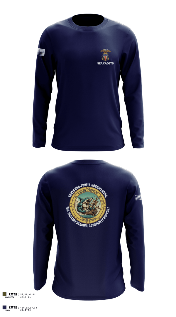 Long Sleeve Performance Shirt, US Naval Sea Cadets Shark Division, , Teamtime, Team time, sublimation, custom sports apparel, team uniforms, spirit wear, spiritwear, sports uniforms, custom shirts, team store, custom team store, fundraiser sports, apparel fundraiser