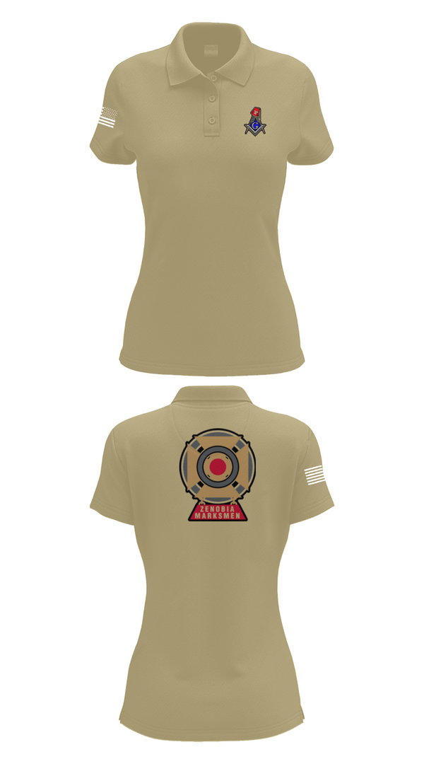 Womens Short Sleeve Performance Polo, Zenobia Marksmen, , Teamtime, Team time, sublimation, custom sports apparel, team uniforms, spirit wear, spiritwear, sports uniforms, custom shirts, team store, custom team store, fundraiser sports, apparel fundraiser