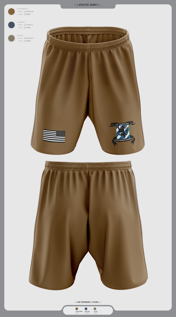 Athletic Shorts With Pockets, 1-28 Infantry battalion, , Teamtime, Team time, sublimation, custom sports apparel, team uniforms, spirit wear, spiritwear, sports uniforms, custom shirts, team store, custom team store, fundraiser sports, apparel fundraiser