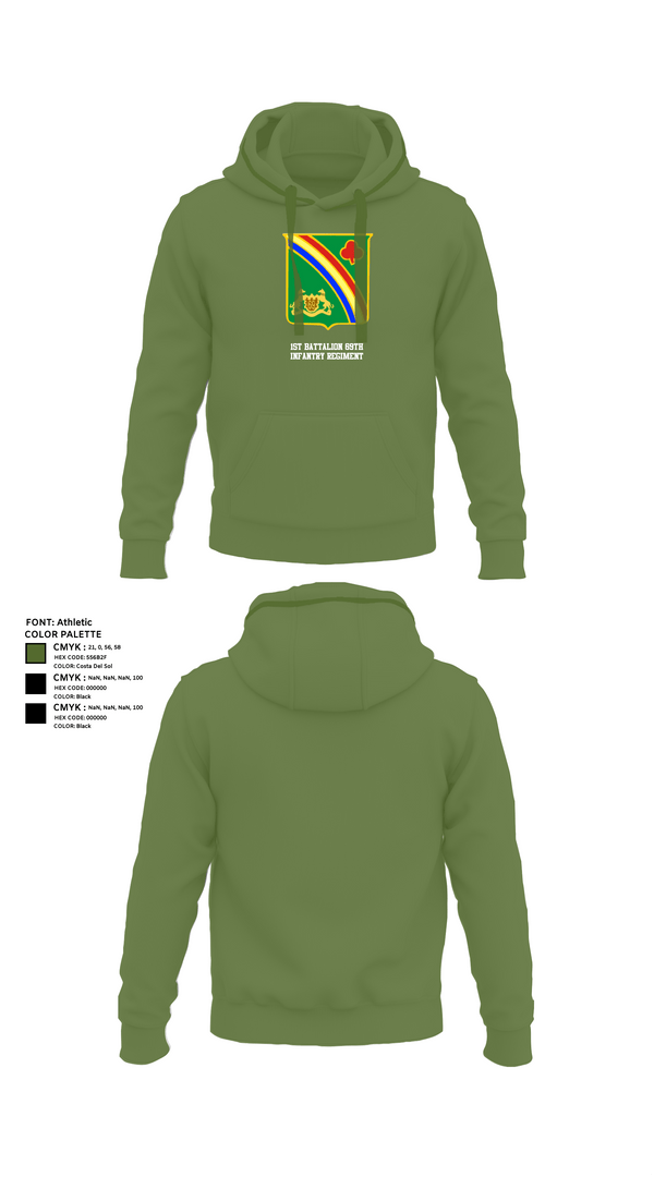 Hoodie, 1st Battalion 69th Infantry Regiment, Army, Teamtime, Team time, sublimation, custom sports apparel, team uniforms, spirit wear, spiritwear, sports uniforms, custom shirts, team store, custom team store, fundraiser sports, apparel fundraiser