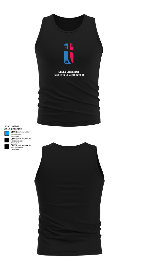 Tank Top, Greer Christian Basketball Association, Men's Basketball, Teamtime, Team time, sublimation, custom sports apparel, team uniforms, spirit wear, spiritwear, sports uniforms, custom shirts, team store, custom team store, fundraiser sports, apparel fundraiser