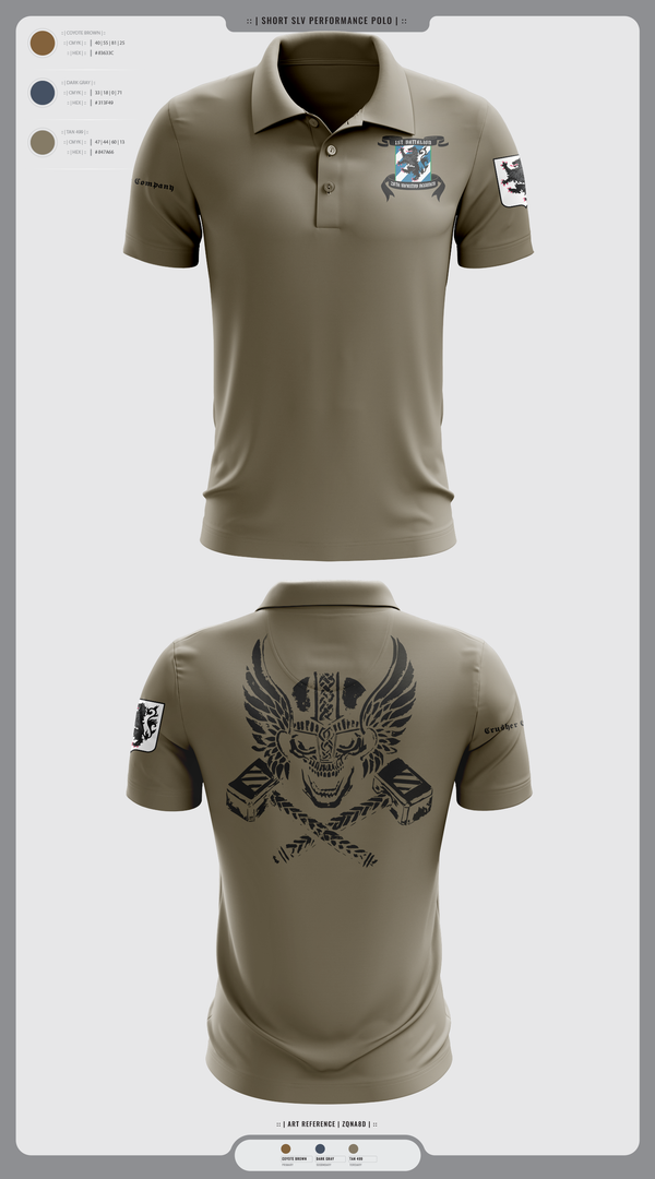 Short Sleeve Performance Polo, 1-28 Infantry battalion, , Teamtime, Team time, sublimation, custom sports apparel, team uniforms, spirit wear, spiritwear, sports uniforms, custom shirts, team store, custom team store, fundraiser sports, apparel fundraiser