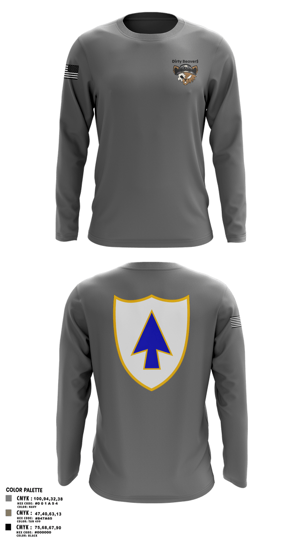 Long Sleeve Performance Shirt, Dirty Beaver$, , Teamtime, Team time, sublimation, custom sports apparel, team uniforms, spirit wear, spiritwear, sports uniforms, custom shirts, team store, custom team store, fundraiser sports, apparel fundraiser