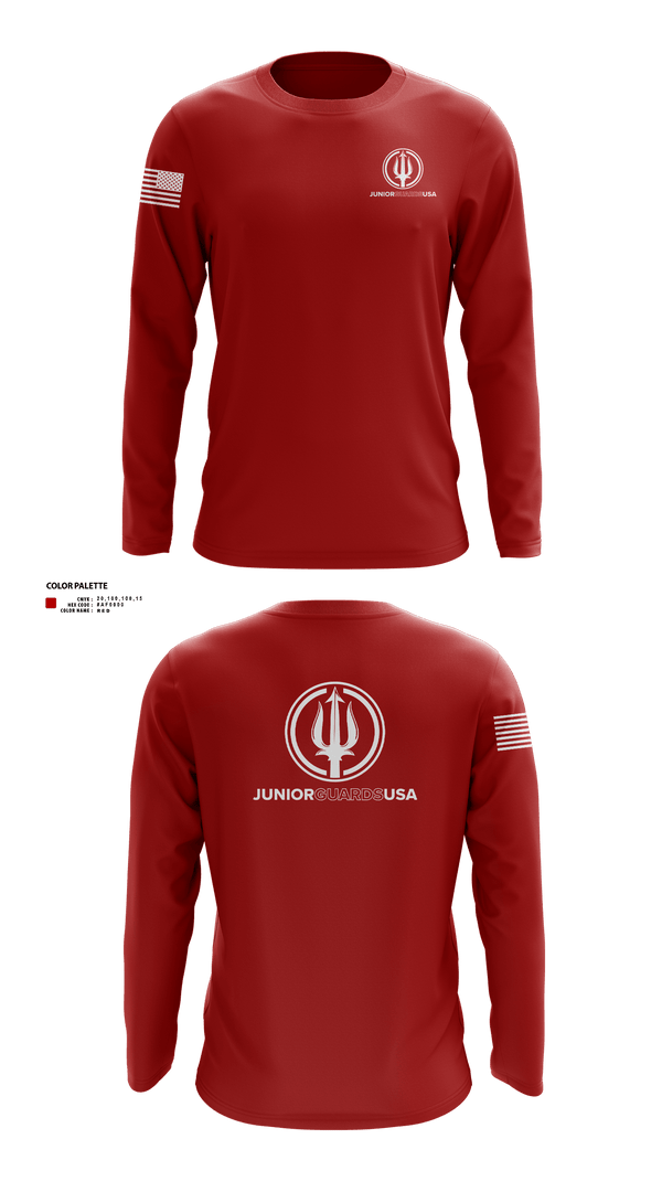 Long Sleeve Performance Shirt, Junior Guards USA, Swimming, Teamtime, Team time, sublimation, custom sports apparel, team uniforms, spirit wear, spiritwear, sports uniforms, custom shirts, team store, custom team store, fundraiser sports, apparel fundraiser