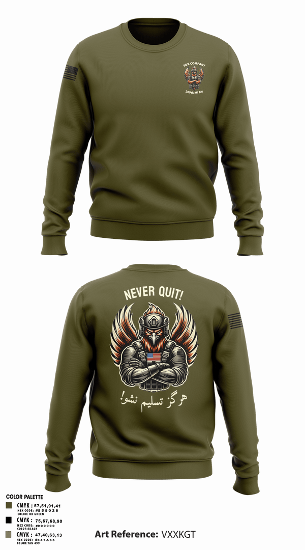 Crew Neck Sweatshirt, F CO, 229th MI BN, , Teamtime, Team time, sublimation, custom sports apparel, team uniforms, spirit wear, spiritwear, sports uniforms, custom shirts, team store, custom team store, fundraiser sports, apparel fundraiser