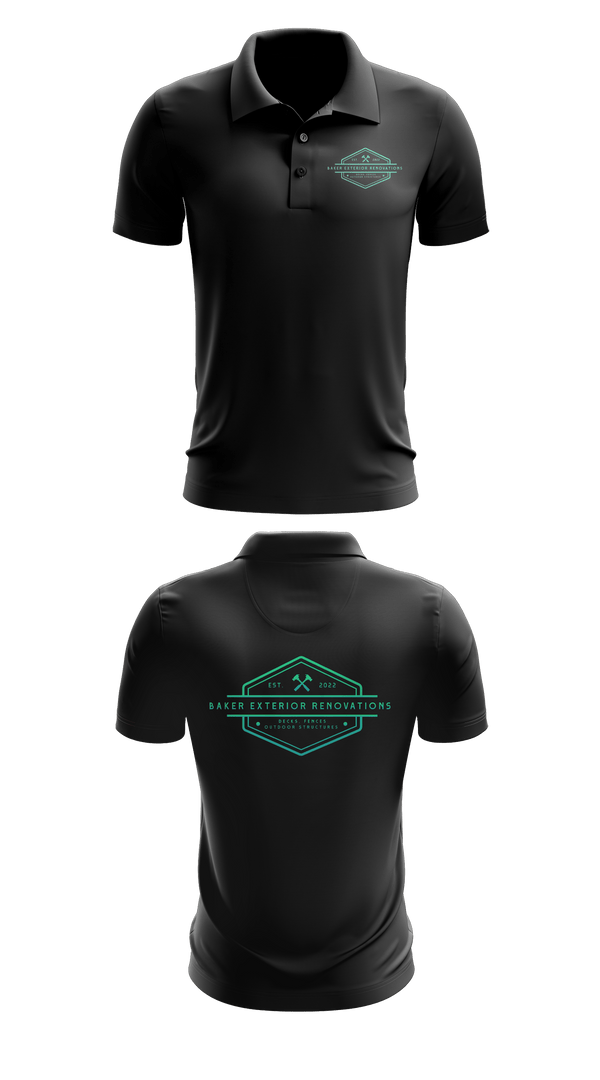 Short Sleeve Performance Polo, Baker Exterior Renovations, , Teamtime, Team time, sublimation, custom sports apparel, team uniforms, spirit wear, spiritwear, sports uniforms, custom shirts, team store, custom team store, fundraiser sports, apparel fundraiser