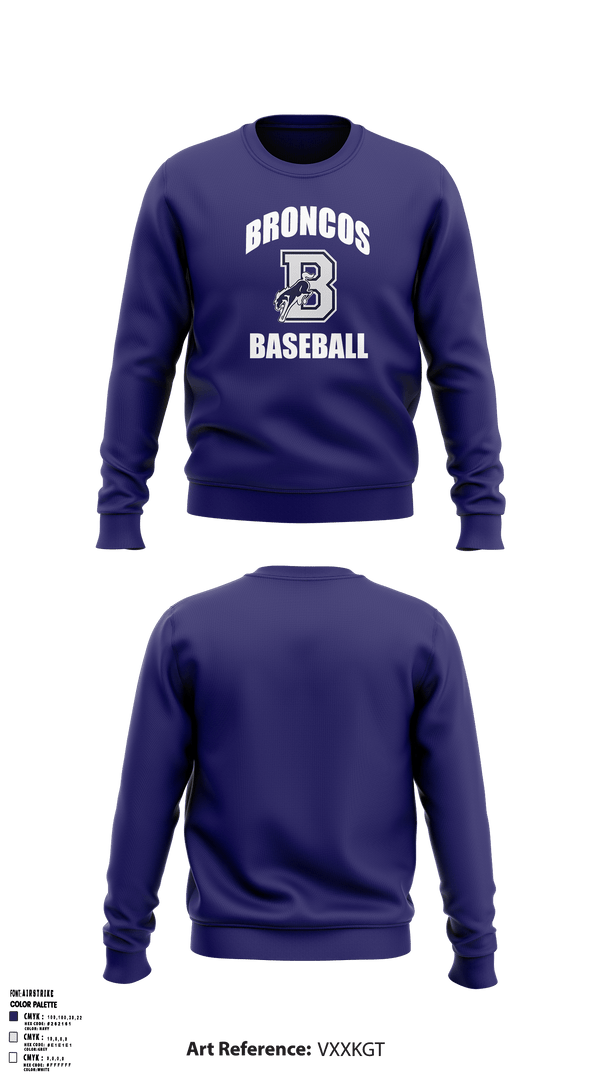 Crew Neck Sweatshirt, Burrillville High School Broncos Baseball, Baseball, Teamtime, Team time, sublimation, custom sports apparel, team uniforms, spirit wear, spiritwear, sports uniforms, custom shirts, team store, custom team store, fundraiser sports, apparel fundraiser