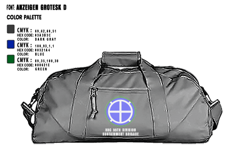 Duffle Bag, HHC 35th Division Sustainment Brigade, National Guard, Teamtime, Team time, sublimation, custom sports apparel, team uniforms, spirit wear, spiritwear, sports uniforms, custom shirts, team store, custom team store, fundraiser sports, apparel fundraiser