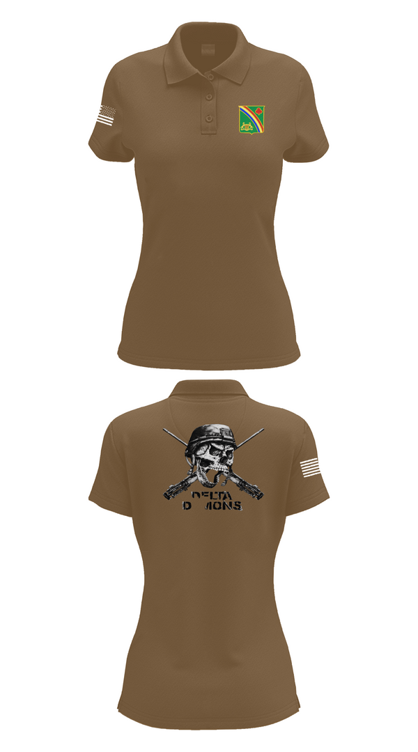 Womens Short Sleeve Performance Polo, 1st Battalion 69th Infantry Regiment, Army, Teamtime, Team time, sublimation, custom sports apparel, team uniforms, spirit wear, spiritwear, sports uniforms, custom shirts, team store, custom team store, fundraiser sports, apparel fundraiser