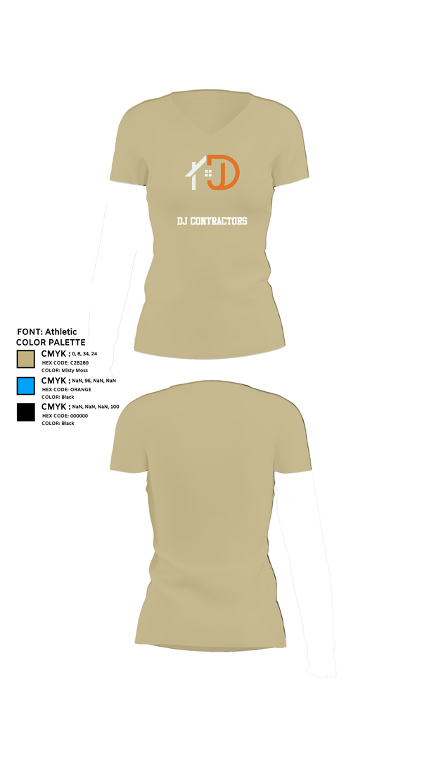 Womens Short Sleeve Vneck Shirt, DJ CONTRACTORS, , Teamtime, Team time, sublimation, custom sports apparel, team uniforms, spirit wear, spiritwear, sports uniforms, custom shirts, team store, custom team store, fundraiser sports, apparel fundraiser