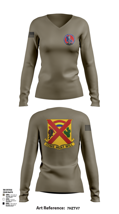 Womens Long Sleeve Vneck Shirt, Charley troop 2-108 CAV, , Teamtime, Team time, sublimation, custom sports apparel, team uniforms, spirit wear, spiritwear, sports uniforms, custom shirts, team store, custom team store, fundraiser sports, apparel fundraiser