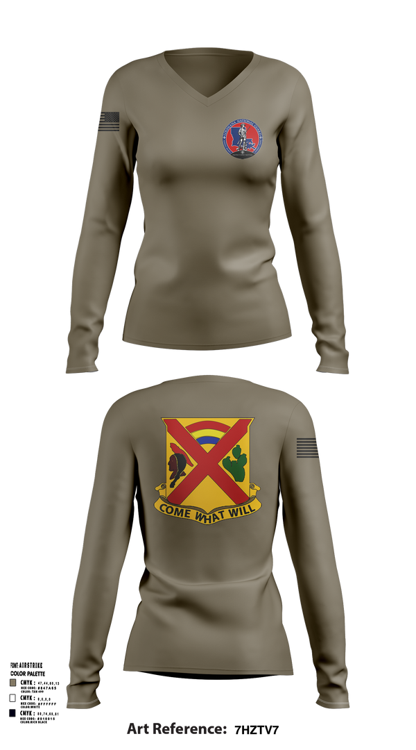 Womens Long Sleeve Vneck Shirt, Charley troop 2-108 CAV, , Teamtime, Team time, sublimation, custom sports apparel, team uniforms, spirit wear, spiritwear, sports uniforms, custom shirts, team store, custom team store, fundraiser sports, apparel fundraiser