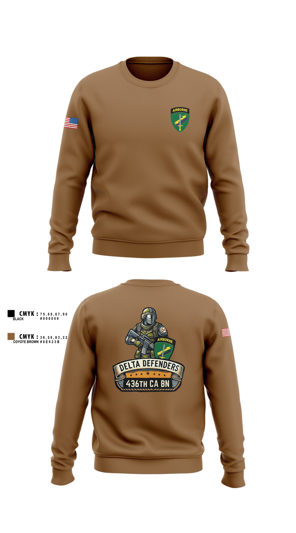Crew Neck Sweatshirt, D Co 436th CA BN, , Teamtime, Team time, sublimation, custom sports apparel, team uniforms, spirit wear, spiritwear, sports uniforms, custom shirts, team store, custom team store, fundraiser sports, apparel fundraiser