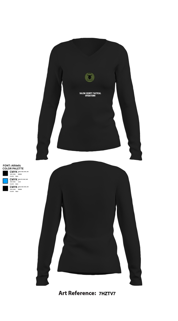 Womens Long Sleeve Vneck Shirt, Salem County Tactical Operations, , Teamtime, Team time, sublimation, custom sports apparel, team uniforms, spirit wear, spiritwear, sports uniforms, custom shirts, team store, custom team store, fundraiser sports, apparel fundraiser