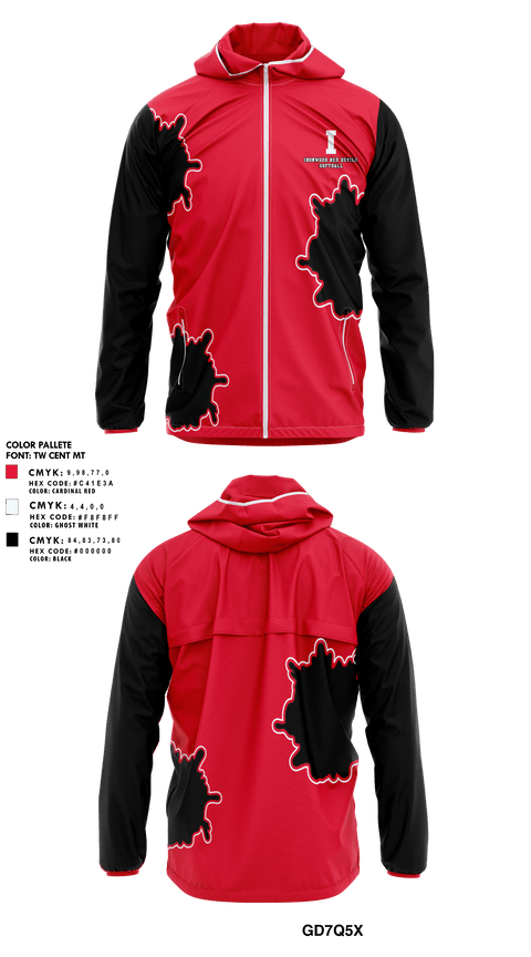 Windbreaker, Ironwood Red Devils Baseball, Softball, Teamtime, Team time, sublimation, custom sports apparel, team uniforms, spirit wear, spiritwear, sports uniforms, custom shirts, team store, custom team store, fundraiser sports, apparel fundraiser