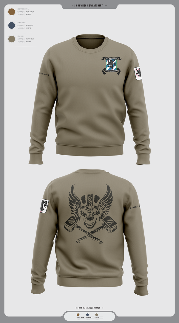 Crew Neck Sweatshirt, 1-28 Infantry battalion, , Teamtime, Team time, sublimation, custom sports apparel, team uniforms, spirit wear, spiritwear, sports uniforms, custom shirts, team store, custom team store, fundraiser sports, apparel fundraiser