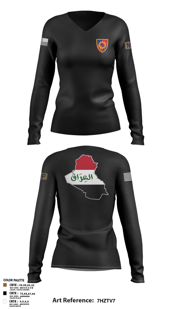 Womens Long Sleeve Vneck Shirt, 617th MP DET, , Teamtime, Team time, sublimation, custom sports apparel, team uniforms, spirit wear, spiritwear, sports uniforms, custom shirts, team store, custom team store, fundraiser sports, apparel fundraiser