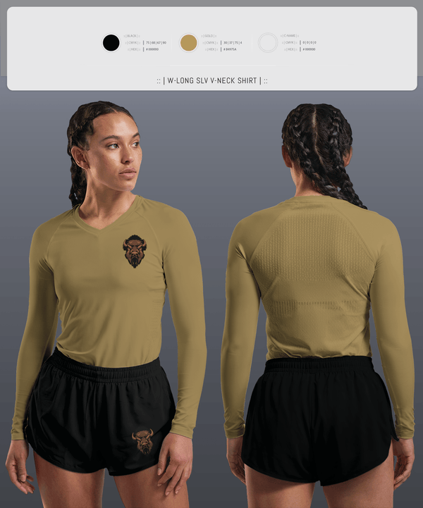 Womens Long Sleeve Vneck Shirt, Hugo Buffaloes Tennis, Tennis, Teamtime, Team time, sublimation, custom sports apparel, team uniforms, spirit wear, spiritwear, sports uniforms, custom shirts, team store, custom team store, fundraiser sports, apparel fundraiser