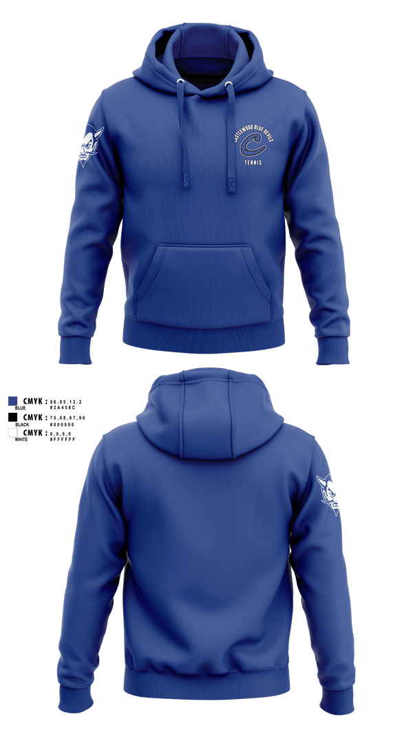 Hoodie, Castlewood Blue Devils, Tennis, Teamtime, Team time, sublimation, custom sports apparel, team uniforms, spirit wear, spiritwear, sports uniforms, custom shirts, team store, custom team store, fundraiser sports, apparel fundraiser