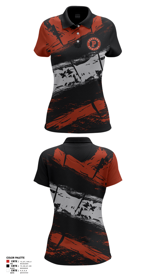 Womens Short Sleeve Performance Polo, Proctor Raiders, Bowling, Teamtime, Team time, sublimation, custom sports apparel, team uniforms, spirit wear, spiritwear, sports uniforms, custom shirts, team store, custom team store, fundraiser sports, apparel fundraiser