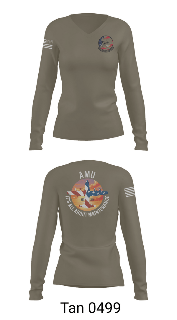 Womens Long Sleeve Vneck Shirt, , Air Force, Teamtime, Team time, sublimation, custom sports apparel, team uniforms, spirit wear, spiritwear, sports uniforms, custom shirts, team store, custom team store, fundraiser sports, apparel fundraiser