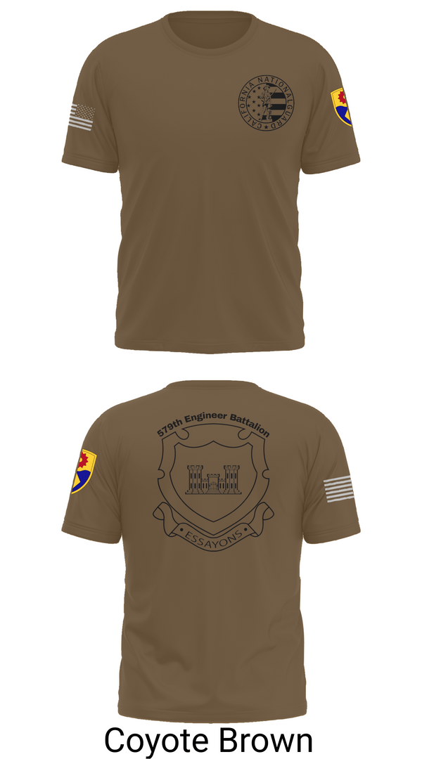Old School Cotton Feel Shirt, 132d MRBC, 579th EN BN, 49th MP DIV, , Teamtime, Team time, sublimation, custom sports apparel, team uniforms, spirit wear, spiritwear, sports uniforms, custom shirts, team store, custom team store, fundraiser sports, apparel fundraiser