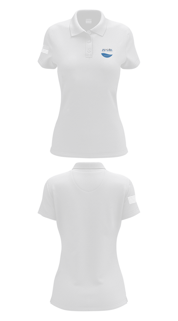 Womens Short Sleeve Performance Polo, J’s Pool Solutions, , Teamtime, Team time, sublimation, custom sports apparel, team uniforms, spirit wear, spiritwear, sports uniforms, custom shirts, team store, custom team store, fundraiser sports, apparel fundraiser